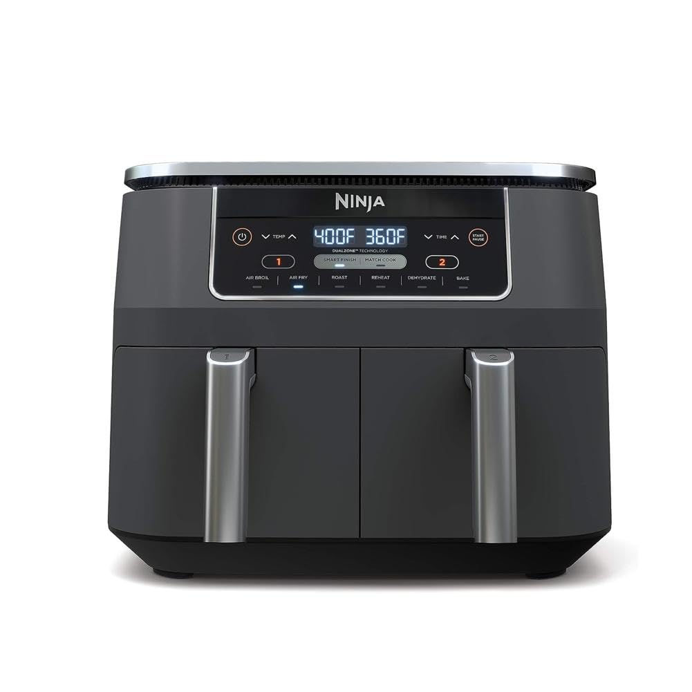 Ninja Foodi DualZone 2-Basket Air Fryer, 8-Quart XL Capacity, 6-in-1 Functions