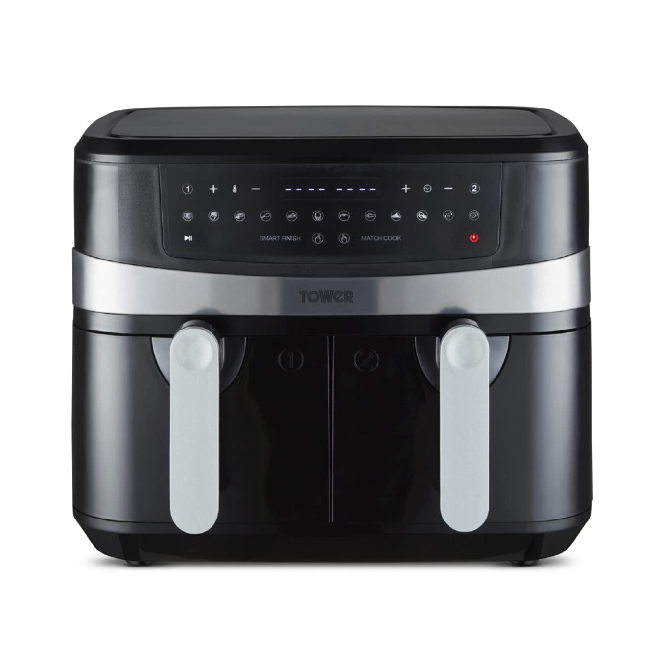 Tower Vortx Dual Basket Air Fryer – 9L, Smart Finish, 2600W, Black