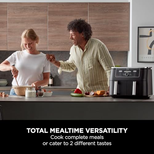 Ninja Foodi MAX Dual Zone Air Fryer – 9.5L, 2 Drawers, 6-in-1 Cooking, Black