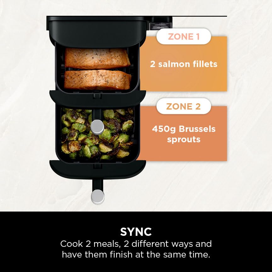 Ninja Double Stack Air Fryer – 7.6L, Vertical Dual Drawer, 6 Functions, Black