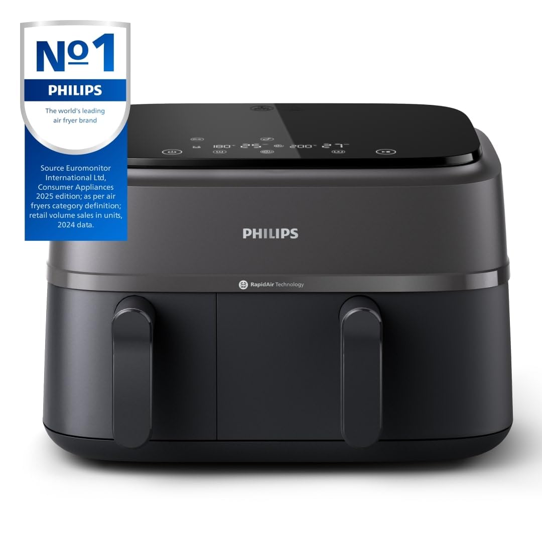 Philips Dual Basket 9L Air Fryer – Touchscreen with Rapid Air Technology