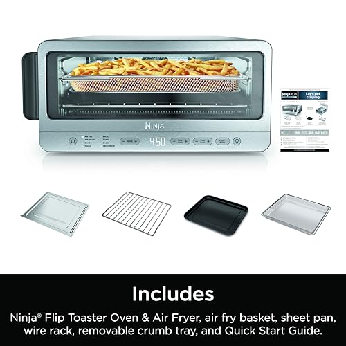 Ninja Flip 8-in-1 Toaster Oven & Air Fryer with Large Capacity, Stainless Steel