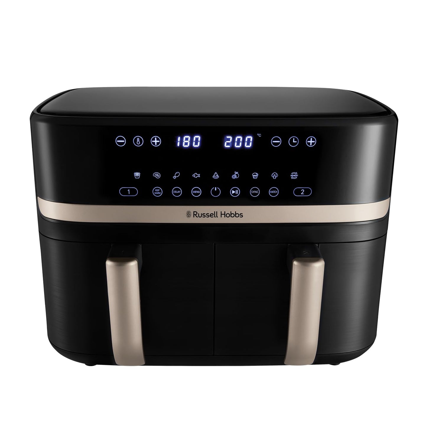Russell Hobbs Dual Air Fryer – 9L, Dual Basket, 9 Presets, Dishwasher Safe