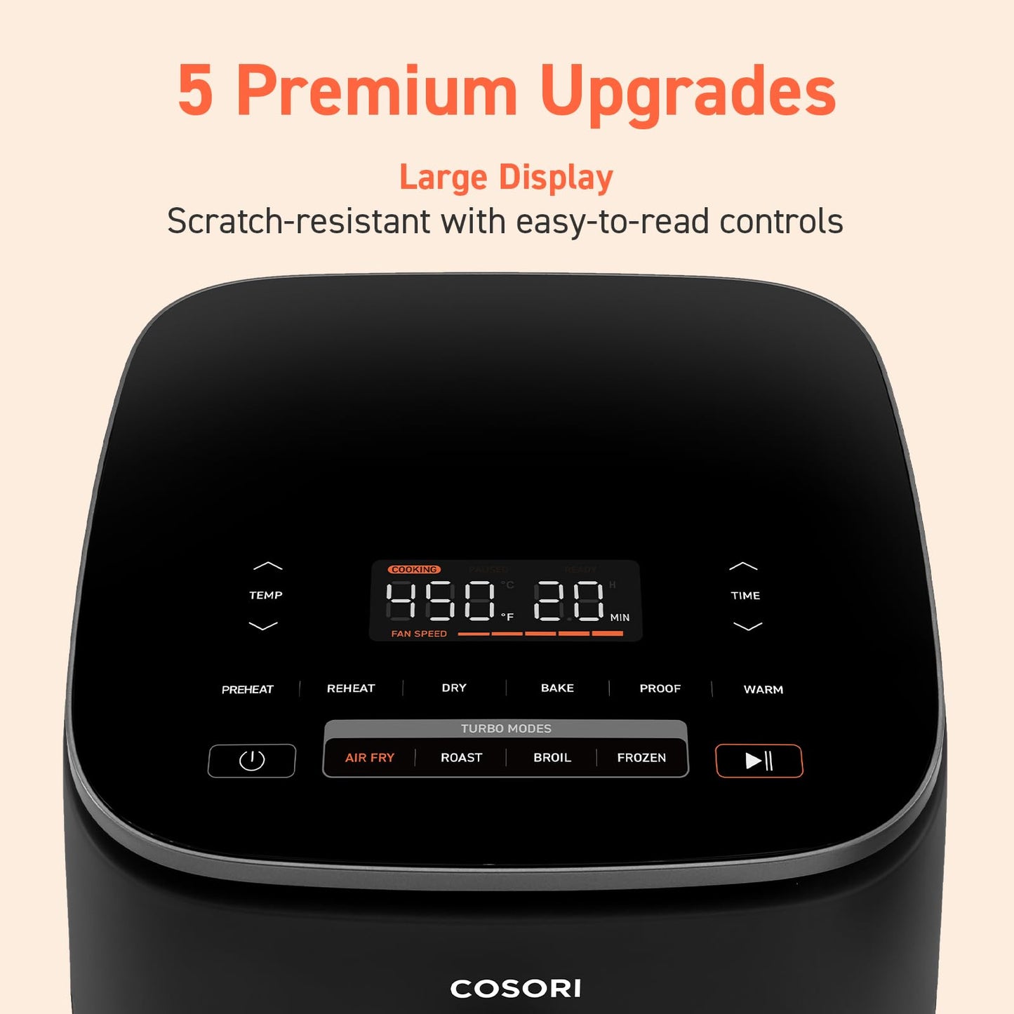 COSORI TurboBlaze 6-Quart Air Fryer, 9-in-1 Compact Large Capacity with Turbo Mode & Precise Temperature Control