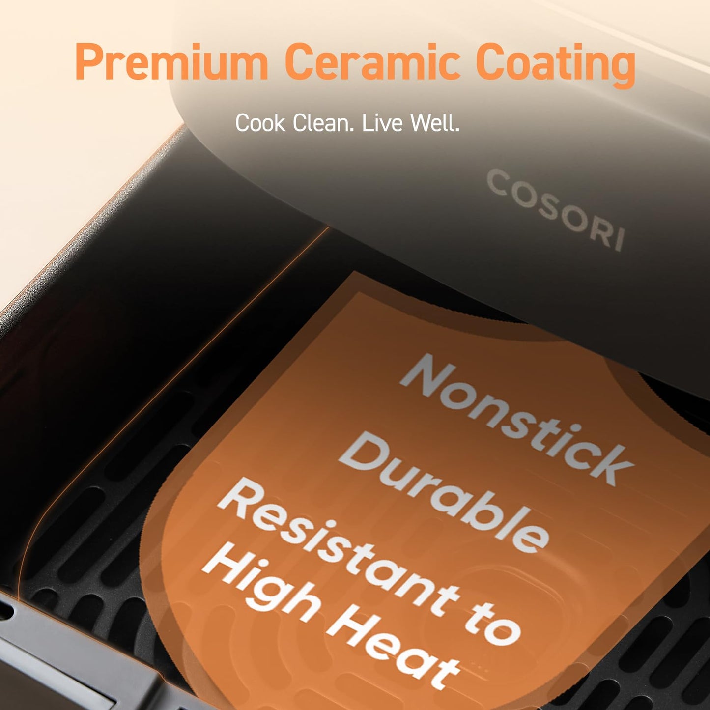 COSORI TurboBlaze 6-Quart Air Fryer, 9-in-1 Compact Large Capacity with Turbo Mode & Precise Temperature Control