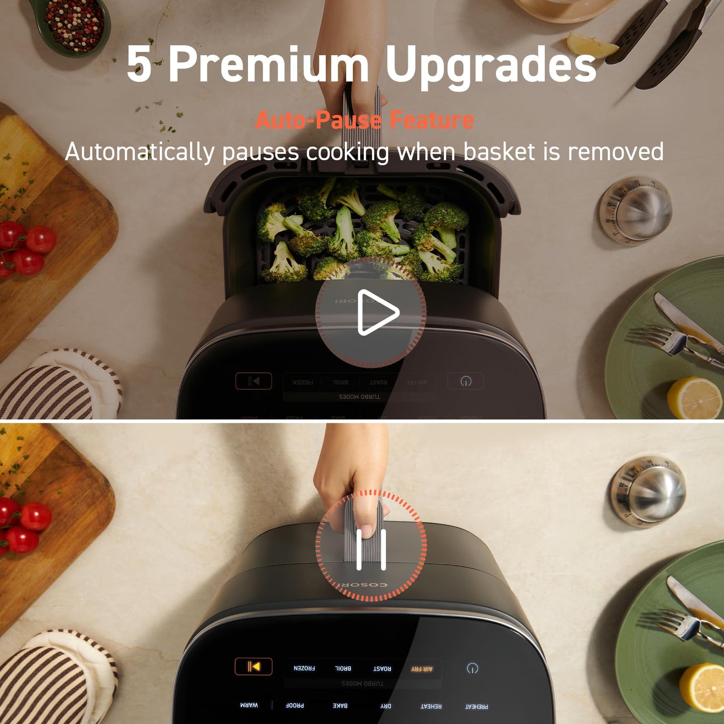 COSORI TurboBlaze 6-Quart Air Fryer, 9-in-1 Compact Large Capacity with Turbo Mode & Precise Temperature Control
