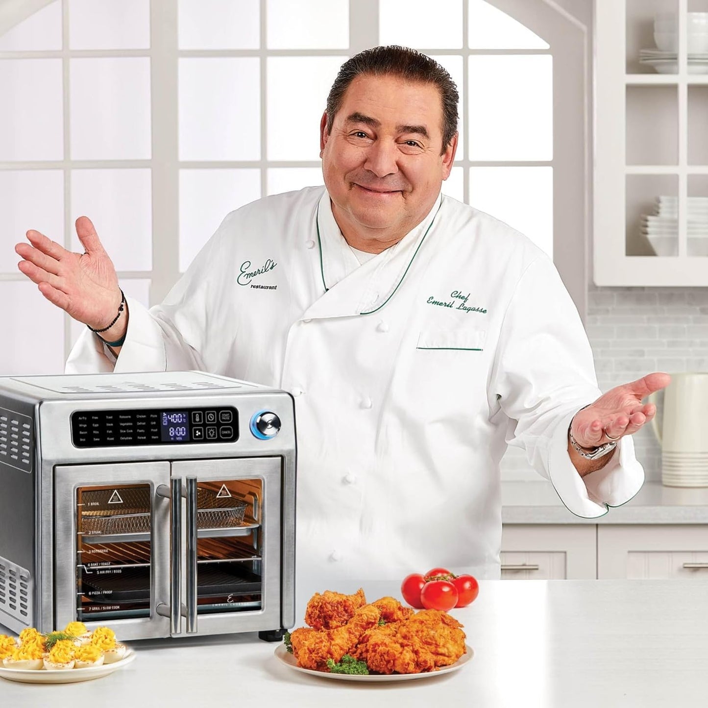 Emeril Lagasse 26-Quart French Door Air Fryer Toaster Oven with 24 Cooking Functions