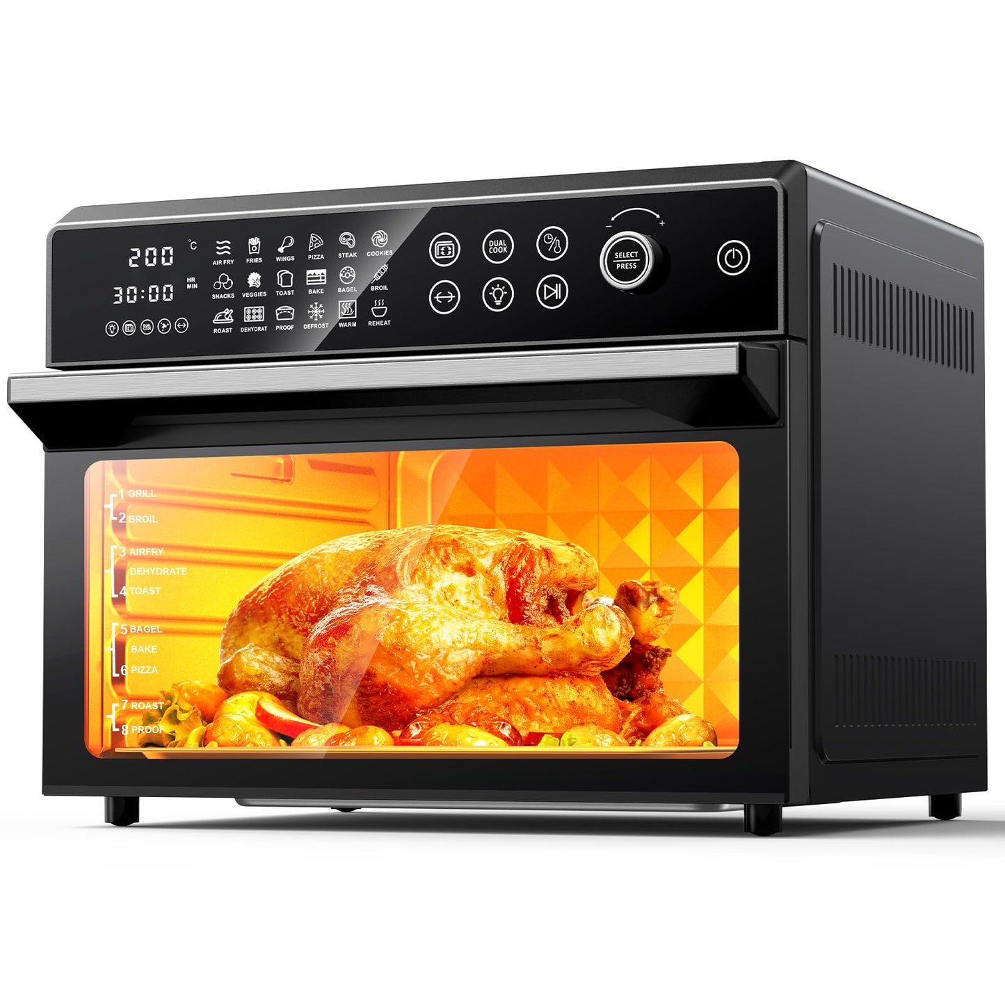 30L Air Fryer Oven – 18-in-1 Presets, Dual Cook, LED Touch Control, 1800W