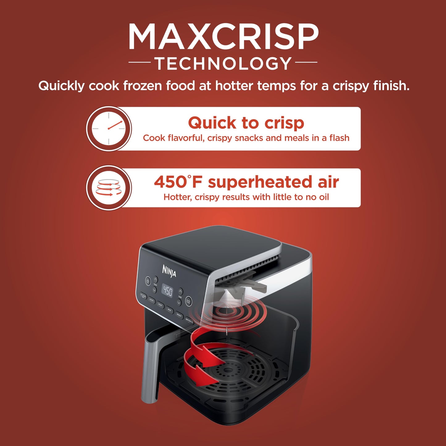 Ninja Pro XL 6-in-1 Air Fryer, 6.5-Quart Large Capacity with Max Crisp Technology
