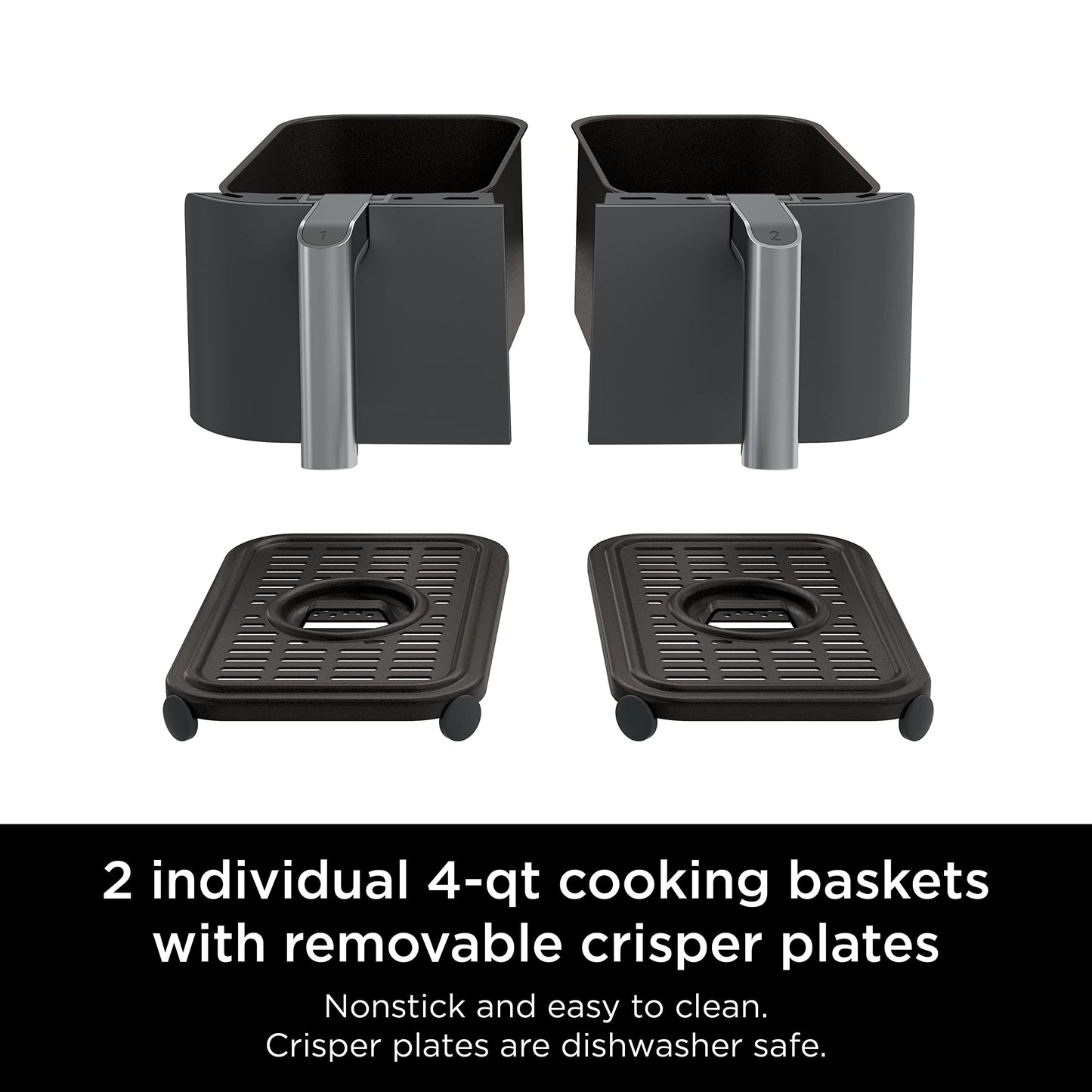 Ninja Foodi DualZone 2-Basket Air Fryer, 8-Quart XL Capacity, 6-in-1 Functions