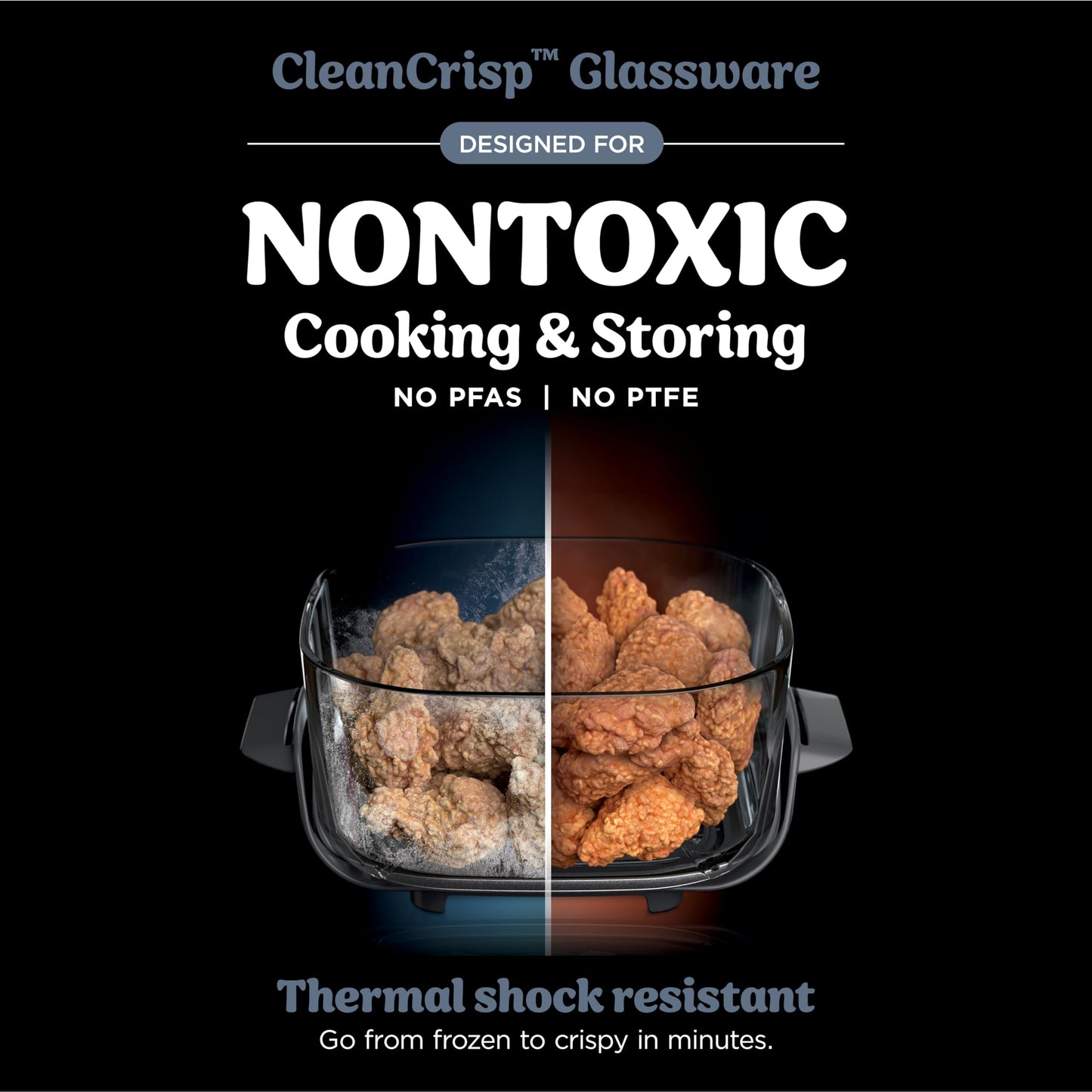 Ninja Crispi 4-in-1 Portable Glass Air Fryer Cooking System, 4-Quart