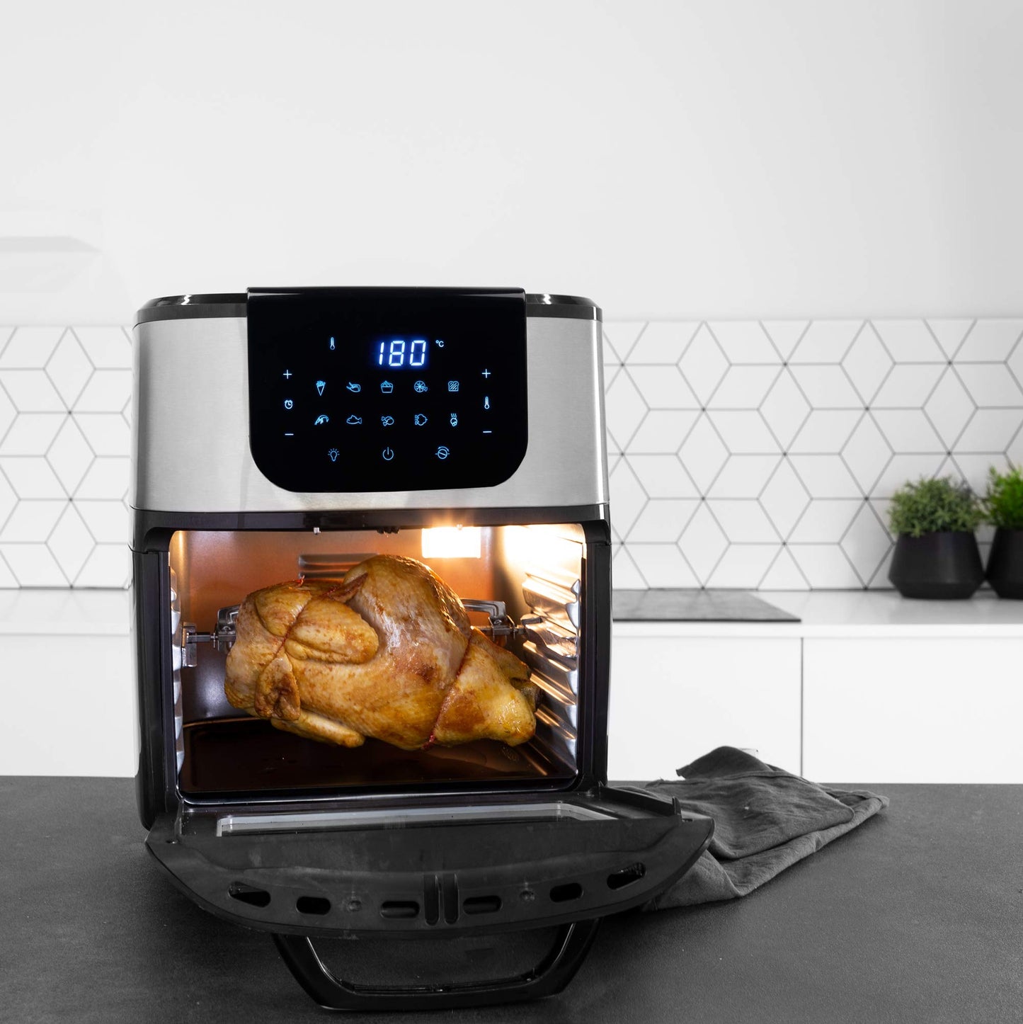 Princess 2-in-1 Air Fryer Oven DeLuxe 11L – Rotating Basket & Spit, 10 Programs
