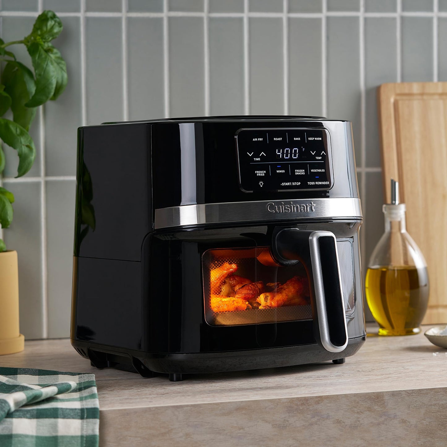 Cuisinart 4.5-Quart Air Fryer, Stainless Steel & Black with 4 Cooking Functions