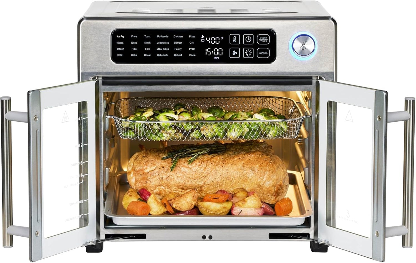 Emeril Lagasse 26-Quart French Door Air Fryer Toaster Oven with 24 Cooking Functions