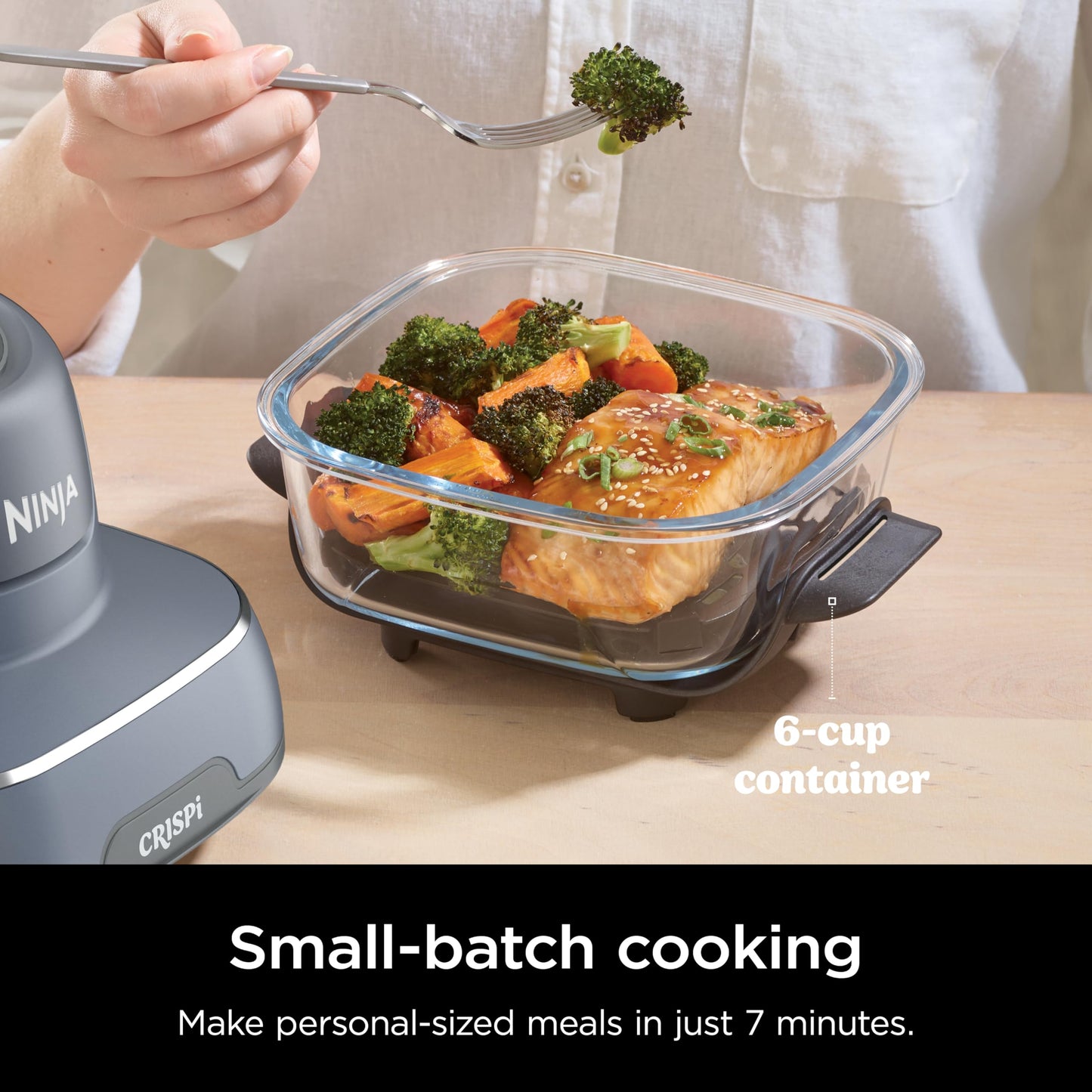 Ninja Crispi 4-in-1 Portable Glass Air Fryer Cooking System, 4-Quart