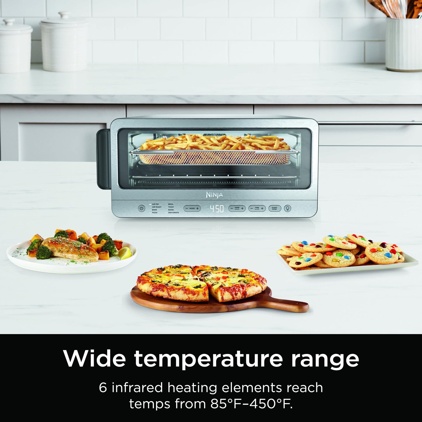 Ninja Flip 8-in-1 Toaster Oven & Air Fryer with Large Capacity, Stainless Steel