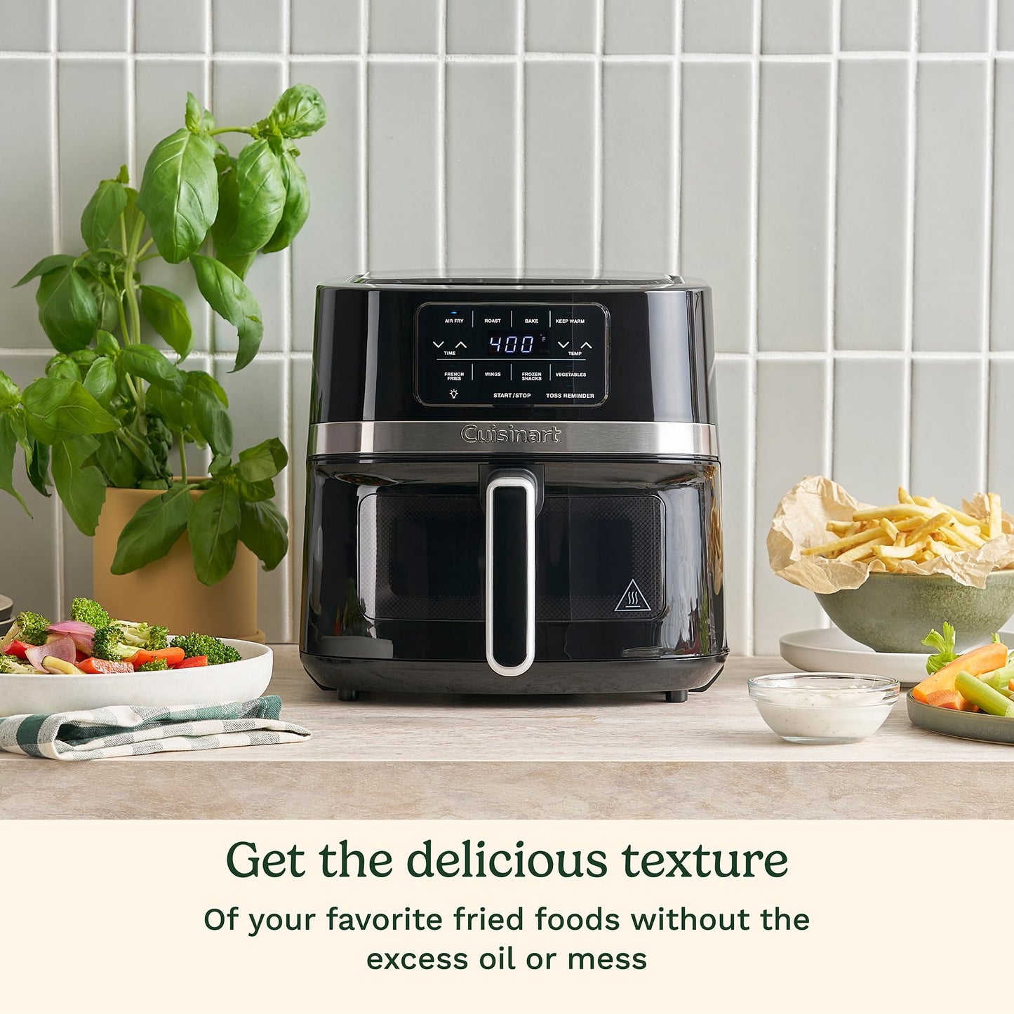Cuisinart 4.5-Quart Air Fryer, Stainless Steel & Black with 4 Cooking Functions