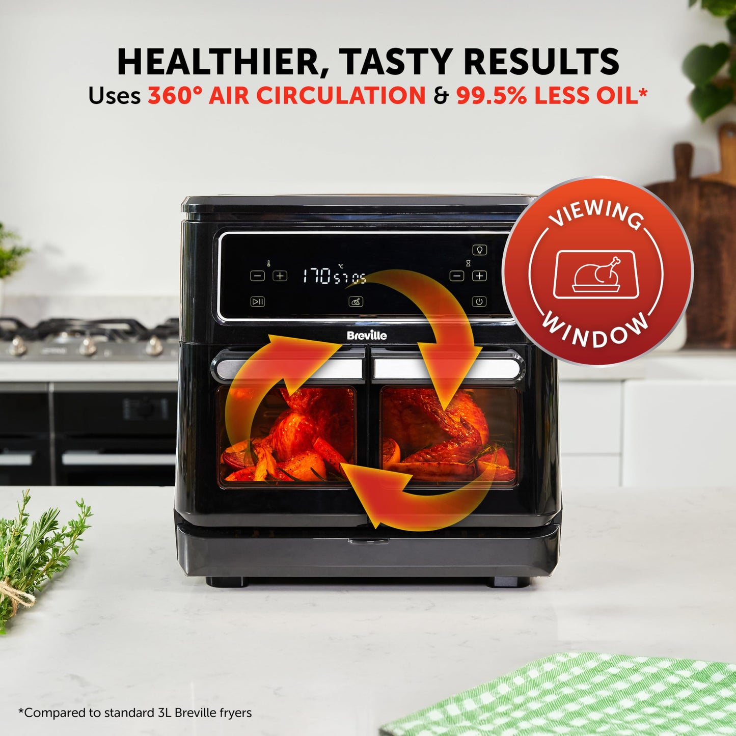 Breville Halo Flexi 11L Digital Dual Air Fryer Oven – Multi-Function, Black