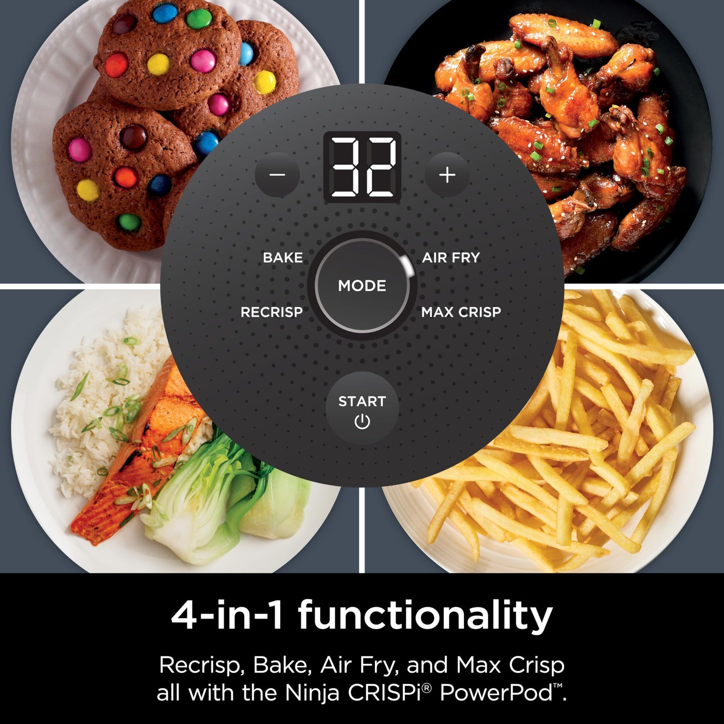 Ninja Crispi 4-in-1 Portable Glass Air Fryer Cooking System, 4-Quart