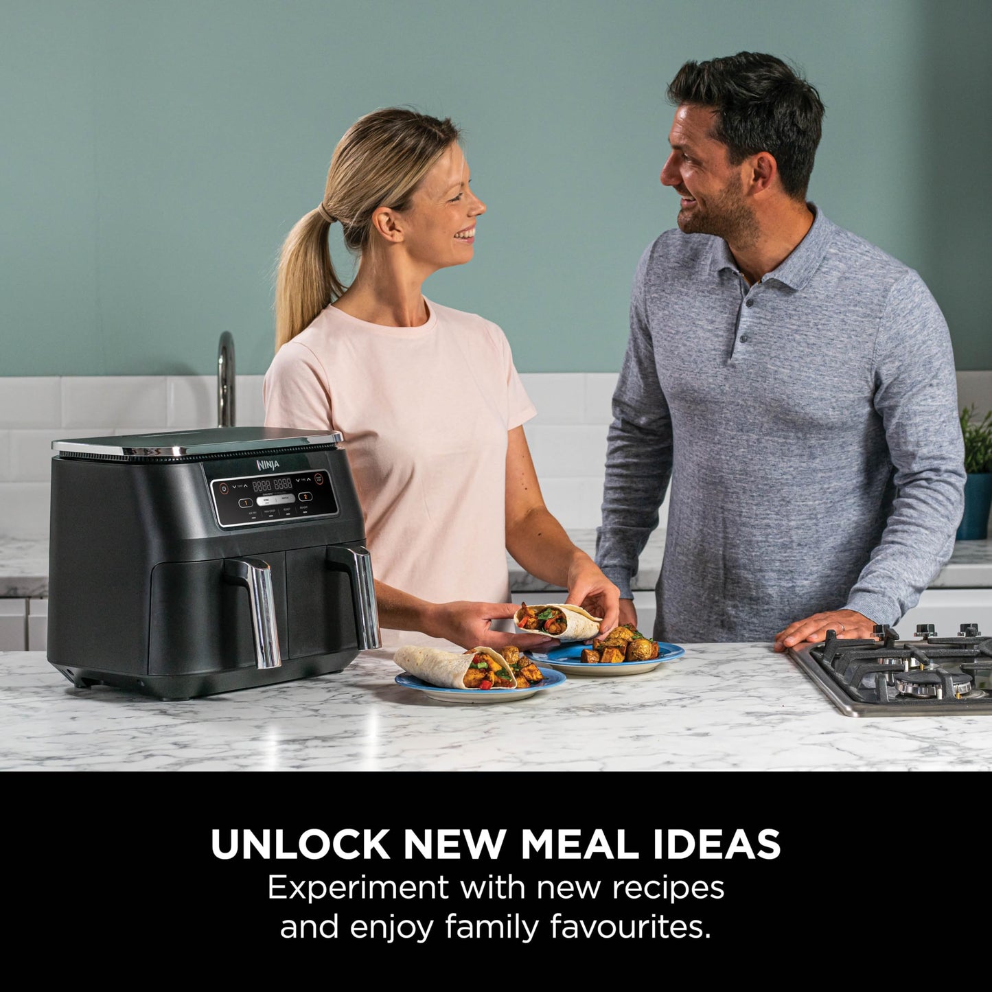Ninja Foodi Dual Zone Air Fryer – 7.6L, 2 Drawers, 4-in-1 Functions, Black