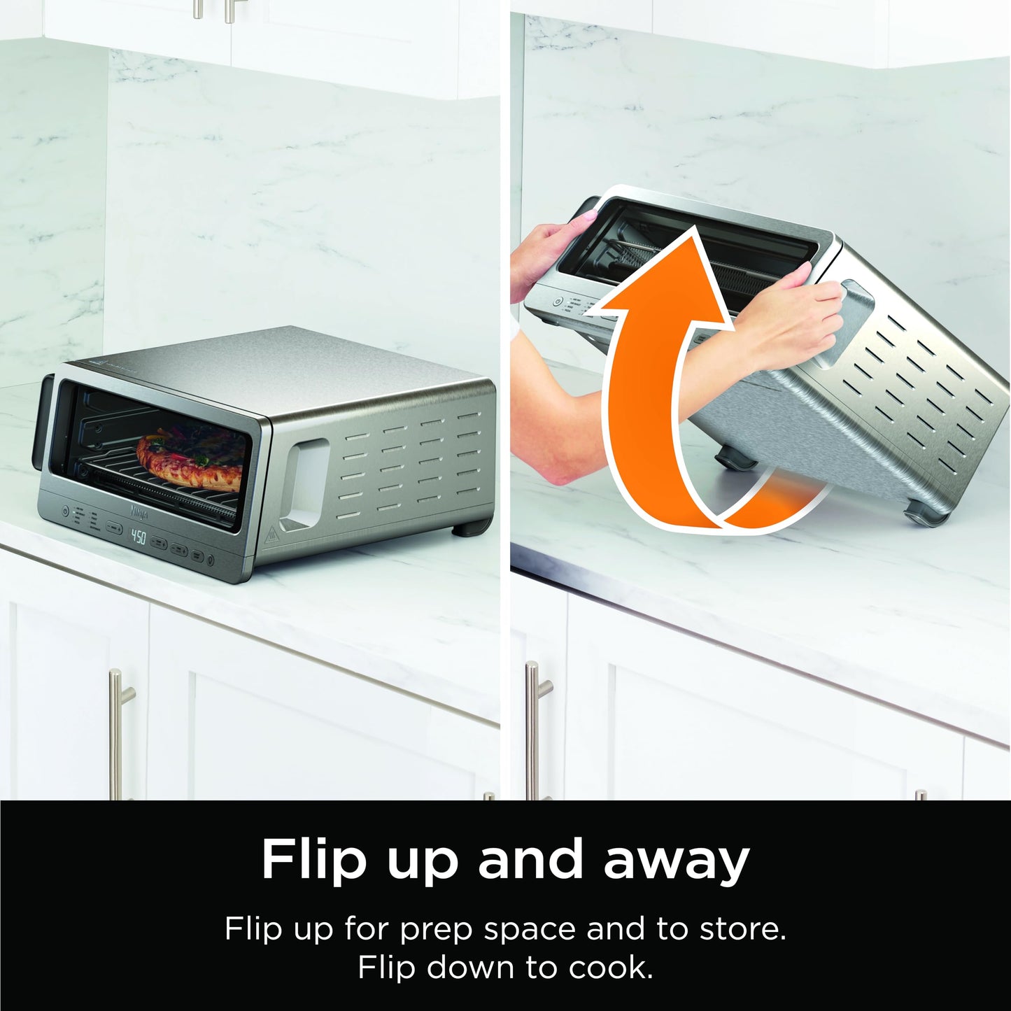 Ninja Flip 8-in-1 Toaster Oven & Air Fryer with Large Capacity, Stainless Steel