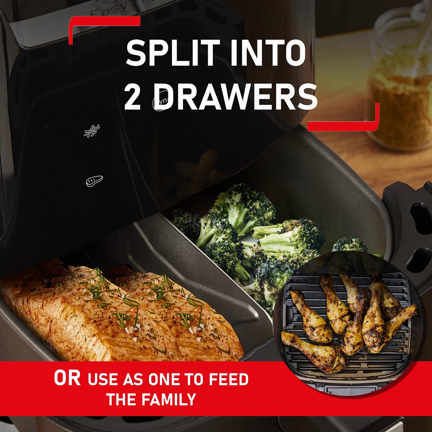 Tefal Easy Fry XXL 2-in-1 Air Fryer & Grill – 6.5L Capacity, 8 Programs, Black