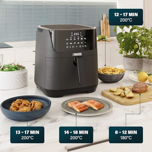 Princess Digital Air Fryer 6.5L – Touchscreen, 12 Programs, Energy Saving, Black