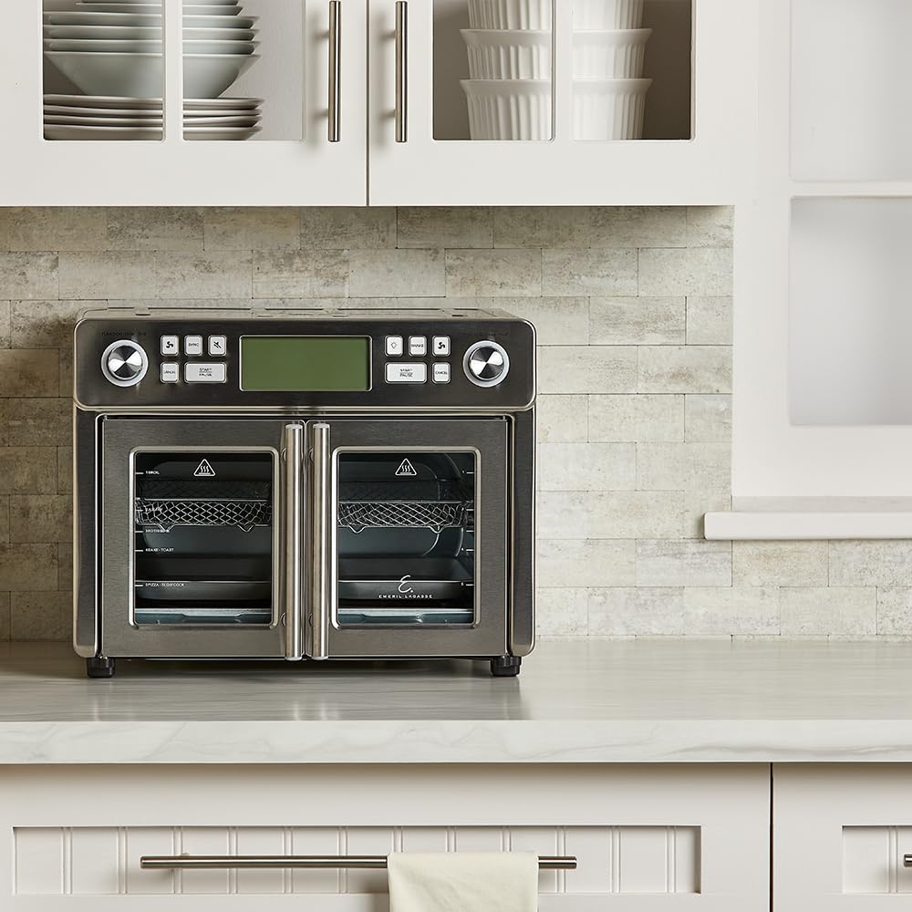 Emeril Lagasse Dual Zone 360 Air Fryer Oven with French Doors, 25-Quart Extra Large Countertop Convection Cooker