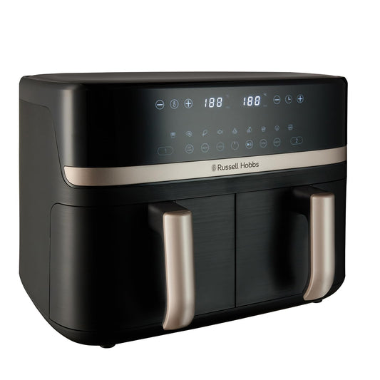 Russell Hobbs Dual Air Fryer – 9L, Dual Basket, 9 Presets, Dishwasher Safe