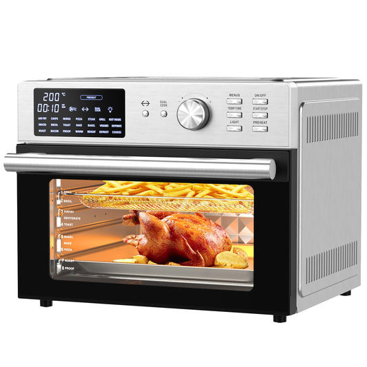 30L Air Fryer Oven – Rotisserie, 21 Presets, Digital Display, Double Glass Door