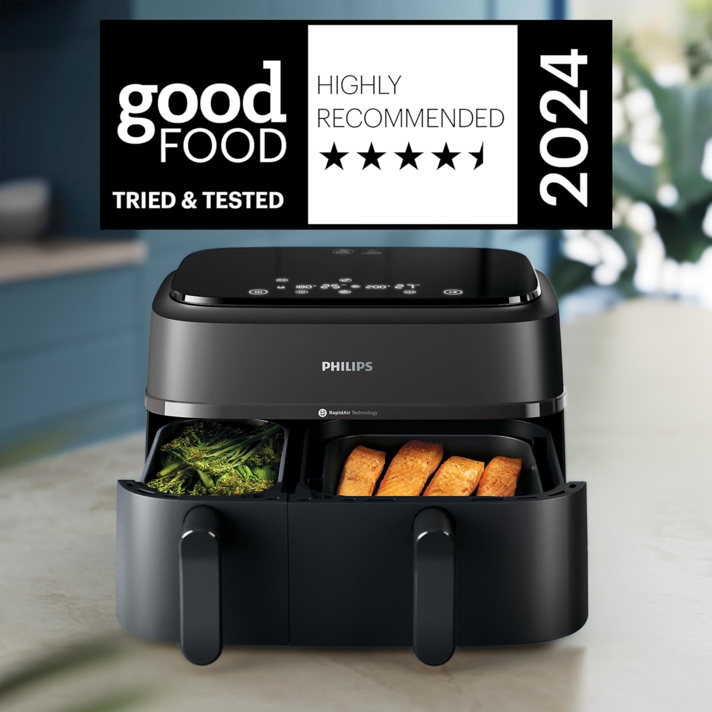 Philips Dual Basket 9L Air Fryer – Touchscreen with Rapid Air Technology