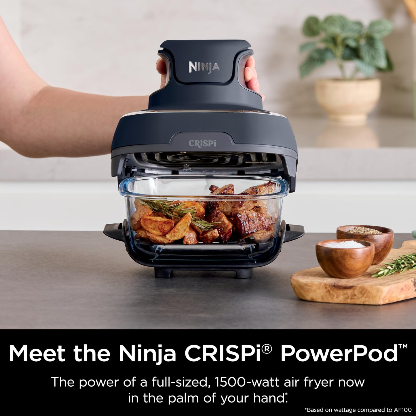 Ninja Crispi 4-in-1 Portable Glass Air Fryer Cooking System, 4-Quart