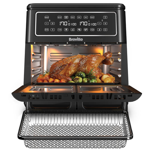Breville Halo Flexi 11L Digital Dual Air Fryer Oven – Multi-Function, Black