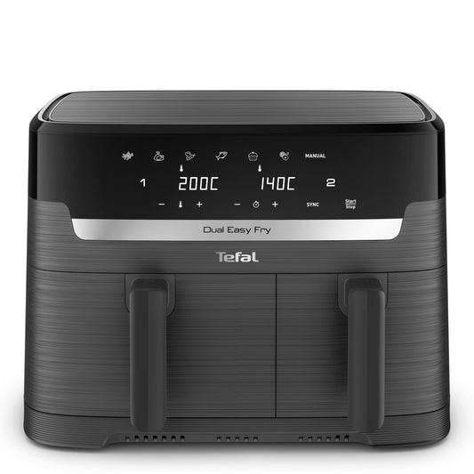Tefal Easy Fry Dual Zone Air Fryer – 8.3L, 2 Drawers, 8-in-1 Cooking, Grey