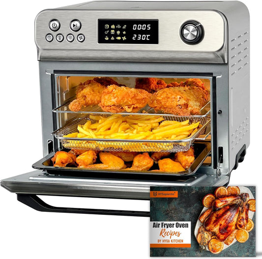 HYSapientia 24L Digital Air Fryer Oven with Rotisserie – 10-in-1, Stainless Steel